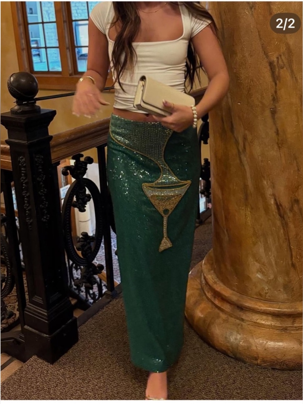 Antonio Melani x The Nat Note Naomi Embellished Martini
Sequin Pencil Midi Skirt - Picture 3 of 7
